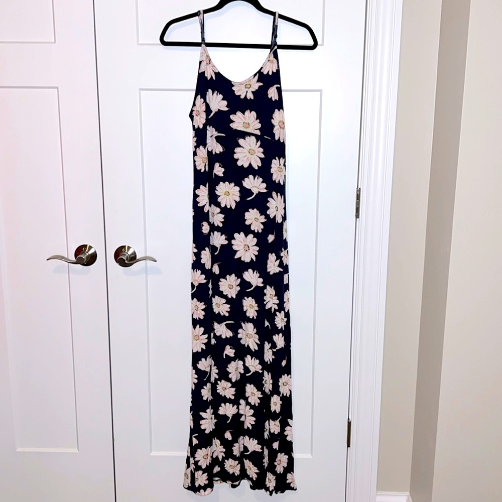 Navy Floral Tank Maxi Dress